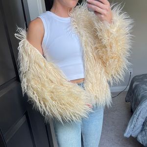 Forever 21 Warm Cream Fuzzy Jacket